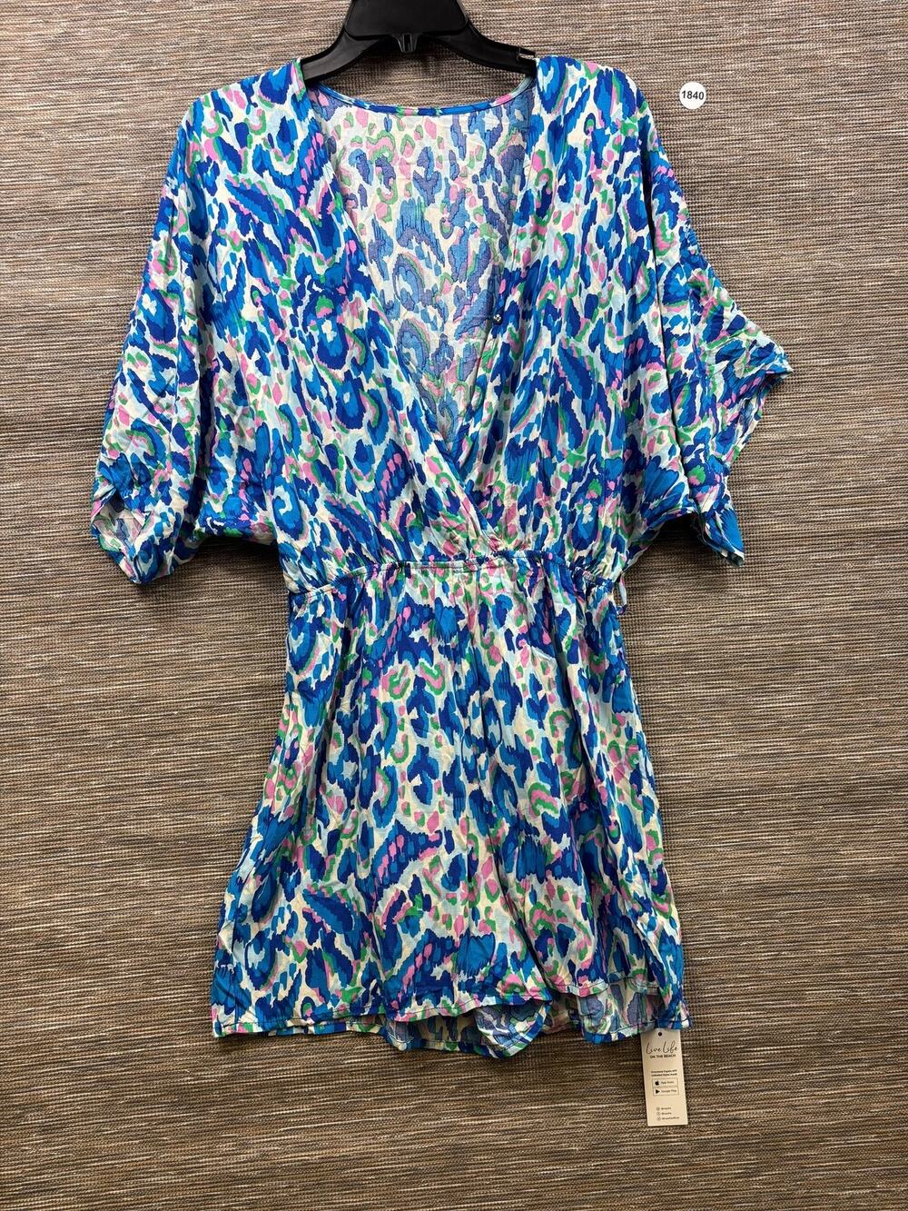 Cupshe Romper Womens Size S Multicolor Animal Print V Neck Elastic Waist Beach